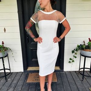WHITE~EVENING DRESS~PENCIL FIT~NEW~MEDIUM